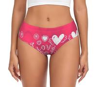 LimPac Sous-vêtement pour femme imprimé cœur Valentine, culotte extensible douce et respirante, grande taille disponibilité, noir, Small