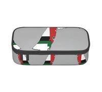 LimPac Trousse à crayons de grande capacité avec drapeau de l'État de Palestine Carte 03 - Trousse à crayons - Organiseur pour fournitures de bureau ou de maquillage, Noir , Taille unique, Art Eeco