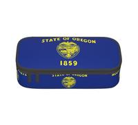 LimPac Trousse à crayons de grande capacité avec fermeture éclair Motif drapeau de l'État de l'Oregon