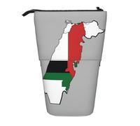 LimPac Trousse à crayons télescopique avec drapeau de l'État de Palestine Carte 03, Noir , Taille unique, Art Eeco