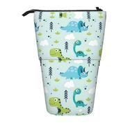 LimPac Trousse télescopique à motif dinosaure, trousse de fournitures PA, joli organisateur de maquillage de bureau, Noir , Taille unique, Art Eeco