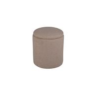 Limpen pouf ,repose-pieds avec rangement Ø32cm ours en peluche beige.