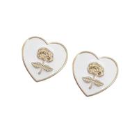Limtula 1 Paire de Bijoux d ' écouteurs élégants en Forme, White Love Heart | Embellissement émaillé idéal pour la personnalisation et le charme, design délicat qui améliore votre équipement