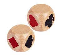 Limtula 2 pièces Taille 4 cm / 1.57 Pouces indicateurs Euchre Cubes en Bois Double atout marqueur dés pour Les Amateurs de Jeux Plaisir atouts Costume dés