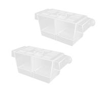 Limtula 2pcs Boîte Reproduction D'aquarium en Plastique Transparent avec 2 Diviseurs À Ventouse pour Les Crevettes Poisson Protections Fry Isolement Circulations Poisson Hatcherie