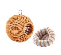 Limtula Abri à oiseaux en rotin respirant avec crochet de suspension et installation facile pour le jardin, décoration de nid d'éclosion, crochet à suspendre, nid d'oiseau pour jardin