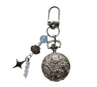 Limtula Accessoire de Charme présent avec Un Design de Montre de Poche Antique, Pendentif en Alliage, Garniture de Perles de Coquillage, Crochet pivotant pour la décoration de à Main, rétro à de à