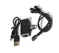 Limtula Adaptateur d'alimentation USB vers PC 4 broches, commandes de vitesse 8 W CC 12 V avec tensions élévateur et câble 2/3 voies inclus Câble adaptateur d'alimentation USB pour ventilateur