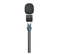 Limtula Adaptateur de micro professionnel pour intervieweur avec support interchangeable pour divers appareils, microphone à revers de construction, bâton d'entrevues à main