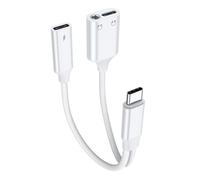 Limtula Adaptateurs sonores de simultanée Port de Type C Prises 3, 5 mm PD60W Alimentation Hires Sound Nylons Tresses Cordon Deux Prises Casque Câble de Chargement