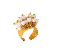 Limtula Bagues enveloppées artisanalement avec des perles de cristaux et des perles naturelles pour un usage quotidien, bagues en pierre de cristaux