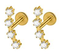 Limtula Bijoux de perçage de lèvres en métal résistant allergies avec ajustement sécurisé et décors de pierres précieuses élégants anneaux de nez de labret en métal G23 hautement alternatifs
