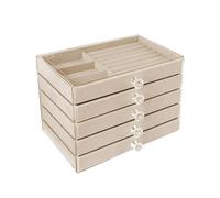 Limtula Boîte de rangement multifonctionnelle à 5 niveaux pour bijoux - Compartiments doublés en velours - Organisateur d'accessoires de décoration d'intérieur élégant avec doublure douce