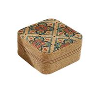 Limtula Boîte de rangement pour collier de voyage élégante - Texture liège - Convient pour boucles d'oreilles et bijoux - Boîte de rangement multifonction