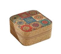 Limtula Boîte de rangement pour collier de voyage élégante - Texture liège - Convient pour boucles d'oreilles et bijoux - Boîte de rangement multifonction