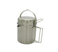 Limtula Bouilloire de Camping en Acier Inoxydable avec Couvercle ajusté, Corps de Batterie de Cuisine Haut, poignée de Transport latérale, récipient de préparation de Repas en Plein air pour à, de en