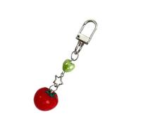 Limtula Breloque multifonction tomate avec feuilles vertes et figurines de fille - Accessoire de mode pour femmes tendance, C, taille unique