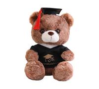 Limtula Breloque thème de de diplôme en Peluche, Dark Brown | Ours en peluche coloré avec casquette de docteur, jouet câlin pour étudiants diplômés, pour l ' obtention d ' un