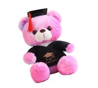 Limtula Breloque thème de de diplôme en Peluche, Rose Red Blue | Ours en peluche coloré avec casquette de docteur, jouet câlin pour étudiants diplômés, pour l ' obtention d ' un