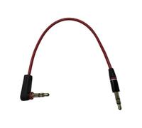Limtula Câble auxiliaire 3,5 mm plaqué or à angle droit en nylon tressé pour améliorer la transmission du son, câble auditif compatible avec voiture