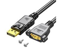 Limtula Câble d ' extension DisplayPort 1.4 plaqué, vitesse rapide 18Gbps pour moniteurs de jeu 2K 144Hz, câble d ' extension DisplayPort