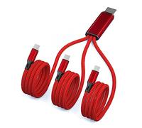 Limtula Câble de chargeur Multi USB Type C tressé 3 en 1, cordon de Multiple avec connecteur à 3 ports, multiple