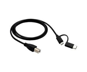 Limtula Câble de données USB + USB C mâle type B mâle pour imprimante, scanner, ordinateur portable, piano électronique et batterie électronique, carte son, câble de microphone