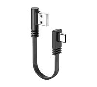 Limtula Câble de type C d ' alimentation 66 W, cordon plat court USB A USB C avec extrémités coudées à 90 degrés pour un routage serré bureau et une utilisation sur la console Fil de synchronisation