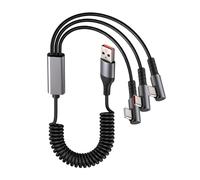 Limtula Câble séparateur USB C 3 en 1, câble de Chargeur, Triple Port de Type C, Cordon de Rapide enroulé pour Les Bureaux de Voyage, données de Type