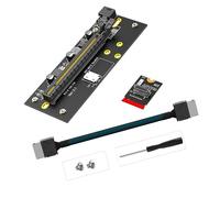Limtula Carte Adaptateur d ' Extension de Stockage de Bureau, Carte de Fente Gen4 X16 avec PCB et câble de 50 cm / 19, 68 Pouces pour Les constructions d ' Ordinateurs