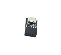 Limtula Carte mère USB 2.0 9 broches vers connecteur avant de type C Convertisseur USB 2.0 Adaptateur de carte d'extension pour connexion USB haute vitesse