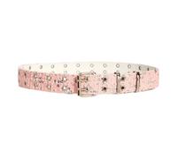Limtula Ceinture Punk tendance avec étoile cloutée, ornement de taille, cintrage à la taille avec boucle à Double rangée, détails pour le quotidien et les fêtes, Double boucle
