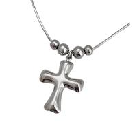 Limtula Chaîne à pendentif croix à Double à la mode, bijoux religieux à la mode, adaptés fêtes et à un usage quotidien, bijoux de croix unisexes