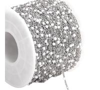 Limtula Chaîne Perlée Élégante en Acier Inoxydable De 2M Composant Fabrication Bijoux Multifonctionnel Chaîne pour La Fabrication Colliers