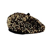 Limtula Chapeau à paillettes tendance français élégant hiver automne femmes hiver couvre-chef pour les fêtes en plein air voyage mode chapeau, chapeau citrouille or, Taille unique