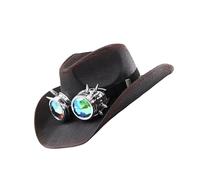 Limtula Chapeau de lunettes vintage pour homme et femme - Panama vieilli - Bords roulés - Costume de cosplay pour adulte - Chapeau tendance