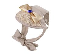 Limtula Chapeau de soleil respirant avec sangle réglable pour chien avec ouvertures d'oreilles et nœud papillon pour petite activité de plein air