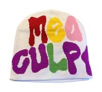 Limtula Chapeau d'hiver fantaisiste en tricot hip-hop pour hommes, femmes, enfants, chapeau chaud et doux en acrylique pour temps froid, pull flexible à capuche, blanc, taille unique