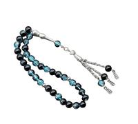 Limtula Chapelet à 33 perles en verre craquelé avec pendentif pour le culte quotidien et les cérémonies religieuses, événement culturel, culte quotidien