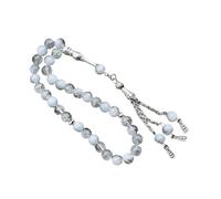 Limtula Chapelet à 33 perles en verre craquelé avec pendentif pour le culte quotidien et les cérémonies religieuses, événement culturel, culte quotidien