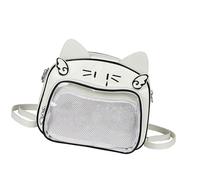 Limtula Chats Pu À Japonais Femmes Adolescentes Sacs Écoliers Itabag Pour La Broche Anime Affichage De Poche Claire Crampe Crossbody À Bandoulière Pubag École En Cuir