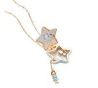 Limtula Collier à breloques d ' ouverture avec pendentif étoile doré, accent de scène de livre d ' histoires, chaîne de cou réglable de 45 cm, pour les occasions quotidiennes