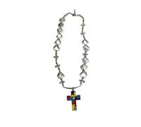 Limtula Collier à breloques en forme de crucifix artistique tendance à longueur réglable - Accessoires de bijoux pour tenues décontractées - Accessoire de mode - Collier de perles