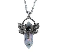 Limtula Collier avec pendentif en cristaux naturels avec forme hexagonale et libellules pour tous les jours Bijoux élégants pour femme, taille unique, Comme décrit, Comme décrit.