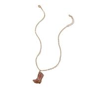 Limtula Collier avec pendentif en forme de botte occidentale réglable avec détails colorés - Idéal pour les personnes à la pointe de la mode - Bijoux sur le thème cowboy, taille unique, Comme décrit