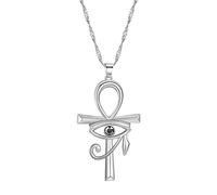 Limtula Collier avec pendentif œil d ', chaîne de clavicule de protection croisée, bijoux égyptiens, cadeaux pour femmes, colliers de protection de Noël pour filles et femmes, Silver