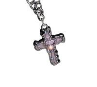 Limtula Collier de mode minimal, A | Forme de pendentif cruciforme, centre d ' accent en forme de cœur, construction en alliage, association facile des