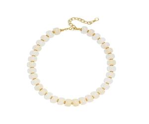 Limtula Collier de perles acryliques colorées et élégantes, accessoire de chaîne de clavicule réglable unique pour tenues décontractées ou formelles, collier de perles géométriques