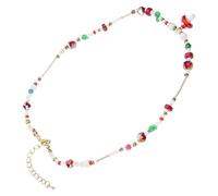 Limtula Collier de perles en forme de champignon, longueur réglable, chaîne de clavicule, accessoire polyvalent, pour adolescents et adultes, collier de perles colorées en forme de champignon