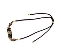 Limtula Collier Dzi tibétain sculpté artisanal, chaîne de cou en agate à neuf yeux, bijoux pour la méditation et l ' amélioration des styles Collier de perles Dzi tibétain